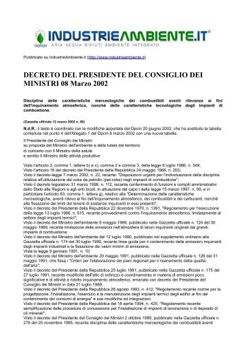 DECRETO DEL PRESIDENTE DEL CONSIGLIO DEI MINISTRI 08 ...