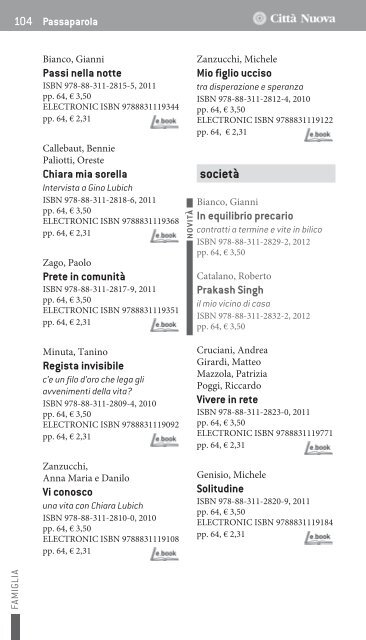 Catalogo generale - CittÃ  Nuova Editrice