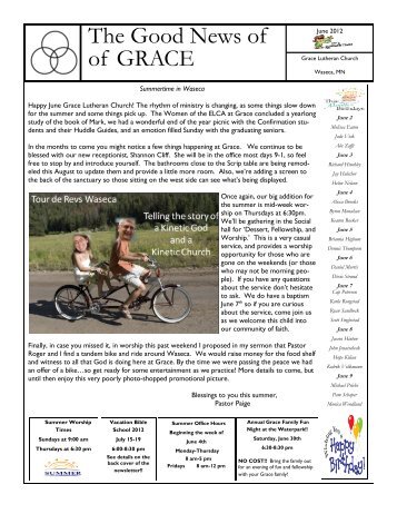 June 2012 Newsletter - Grace Lutheran Church