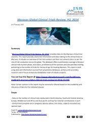 JSB Market Research: Mycoses Global Clinical Trials Review, H2, 2014