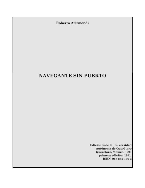 navegante sin puerto - Roberto Arizmendi, poeta