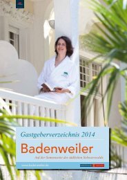 Badenweiler Gastgeberverzeichnis 2013