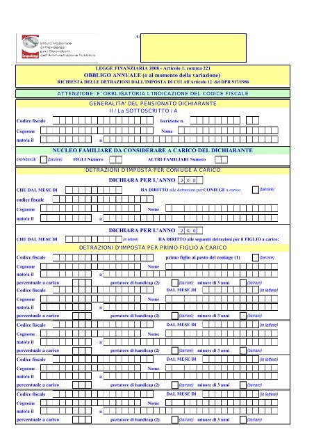 modello INPDAP