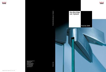 Glas-Beschläge und -Systeme Preisliste 2009
