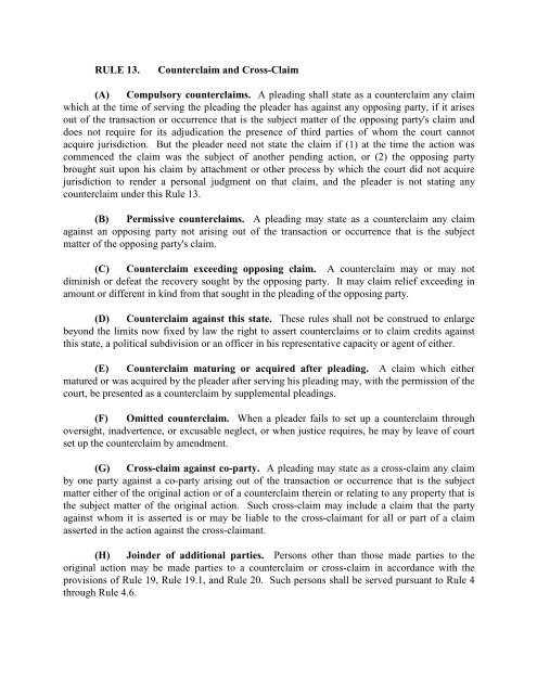 Ohio Rules of Civil Procedure - Supreme Court