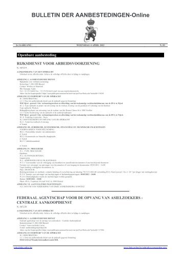BULLETIN DER AANBESTEDINGEN-Online