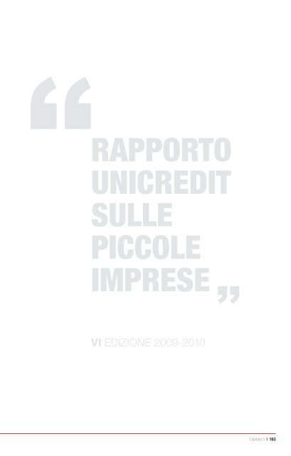 Rapporto Unicredit sulle piccole imprese le piccole imprese e il