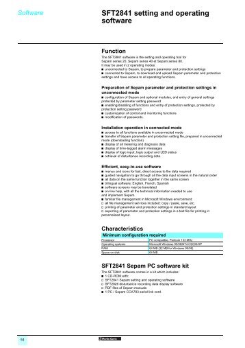 SFT2841 setting and operating software