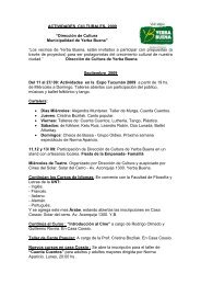 ACTIVIDADES CULTURALES- 2009 - Yerba Buena Virtual
