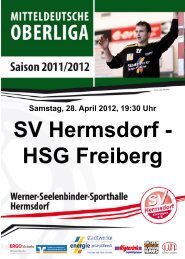 SV Hermsdorf - HSG Freiberg - Handball Marketing Hermsdorf GmbH