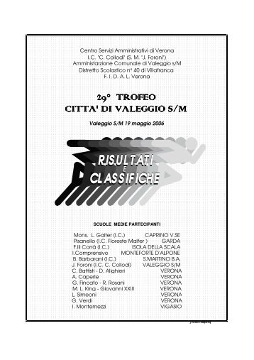 Risultati Trofeo Atletica Leggera 19/05/06 - Ufficio Scolastico ...