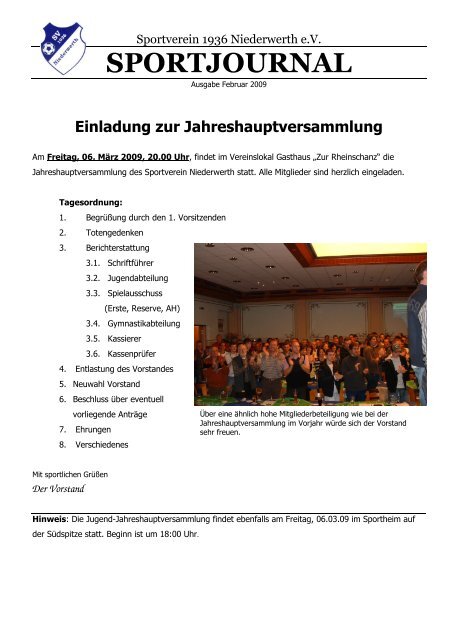 SVN-SPORTJOURNAL Februar 2009 (PDF-Datei) - Sportverein ...