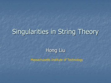 Singularities in String Theory