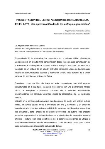 PRESENTACION DEL LIBRO: âGESTION DE ... - cienciared