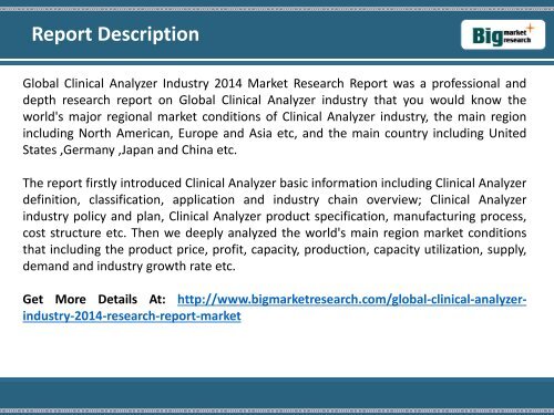 2014 Global Clinical Analyzer Market Trends,Production,Industry