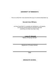 UNIVERSITY OF MINNESOTA Kenneth Alan Williams D ...