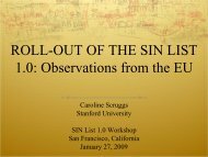 Roll-Out of the SIN List 1.0: Observations from the EU