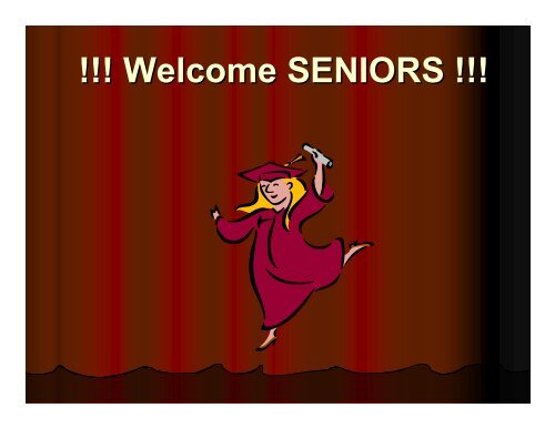 !!! Welcome SENIORS !!! - duPont Manual High School