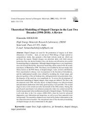 Theoretical Modelling of Shaped Charges in the Last Two Decades ...