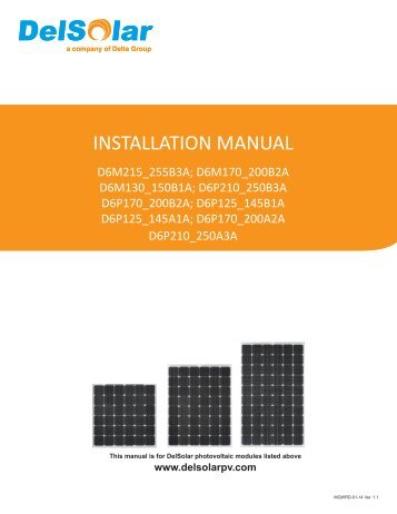 INSTALLATION MANUAL - Global Energy