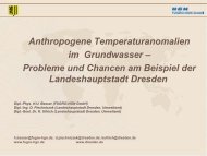 Anthropogene Temperaturanomalien im Grundwasser - GWZ Dresden