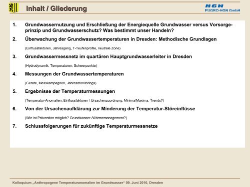 Anthropogene Temperaturanomalien im Grundwasser - GWZ Dresden