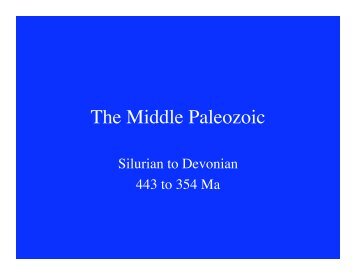 The Middle Paleozoic