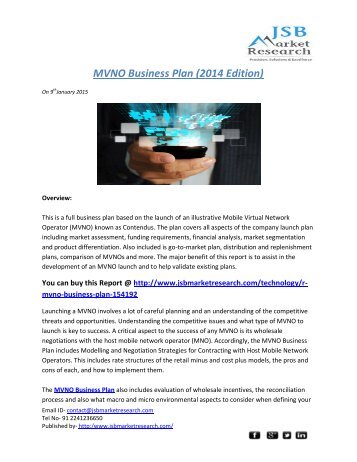 Mvno Business Plan With Financial Modeling Spreadsheet
