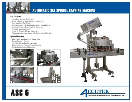 automatic six spindle capping machine - Accutek Packaging ...