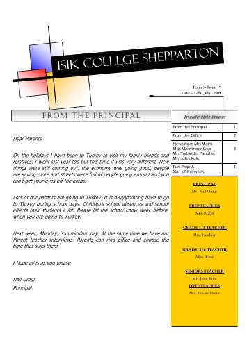 ISIK COLLEGE SHEPPARTON
