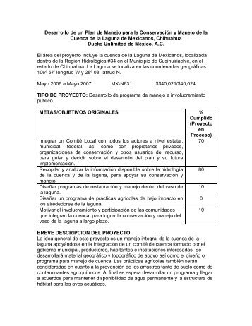 Desarrollo de un Plan de Manejo para la ConservaciÃ³n ... - Semarnat