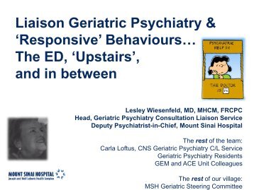 Liaison Geriatric Psychiatry & 'Responsive' Behavioursâ¦ The ... - GEM