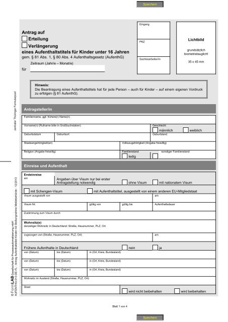 Antrag Auf Erteilung Eines Aufenthaltstitels Antrag auf Erteilung / VerlÃ¤ngerung eines Aufenthaltstitels fÃ¼r