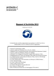 Rapport d'activitÃ©s de l'annÃ©e 2012 - Archeolo-J