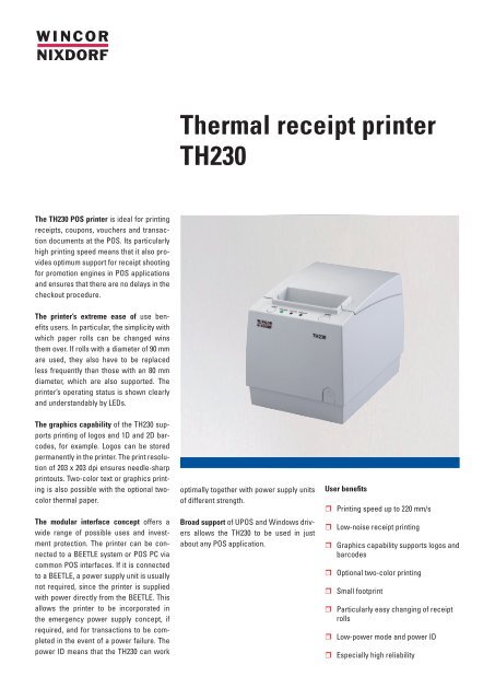 Thermal receipt printer TH230 - Wincor Nixdorf