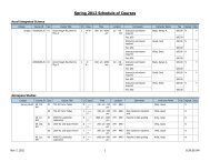 Spring 2012 Schedule of Courses - Scripps College