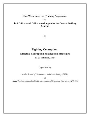 IAS training programme - fighting corruption 17-21 February 2013 