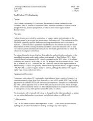 Total Carbon (TC) Coulometry - Limnological Research Center