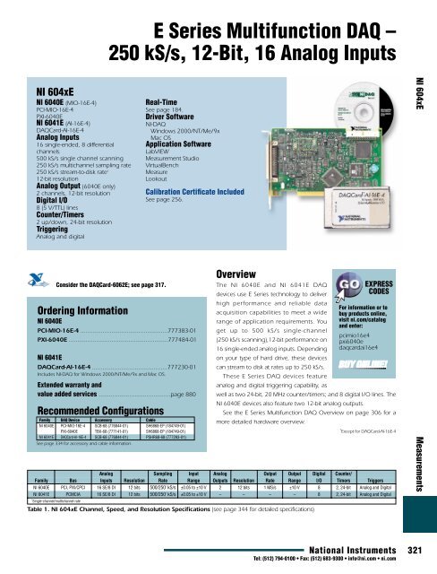 National Instruments PCMCIA Daqcard-6024e Ni DAQ Analog Input Card for sale online 