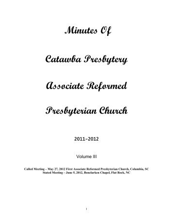 2011-2012 Vol. 3 - Associate Reformed Presbyterian Church