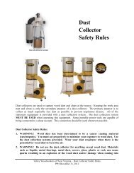 Dust Collector Safety Rules - Valley Woodworkers