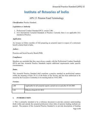 Institute of Actuaries of India - Actuarial Society of India