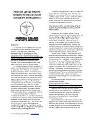 American College of Sports Medicine Foundation Grant Instructions ...