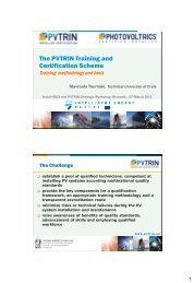 The PVTRIN Training and Certification Scheme