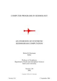 Computer programs in seismology - the Department of Earth and ...