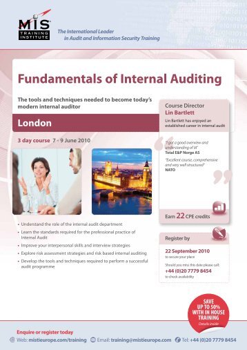 Fundamentals of Internal Auditing - MIS Training