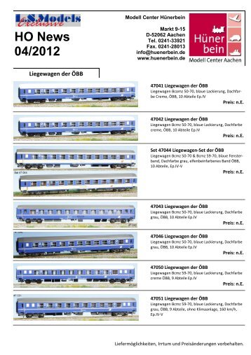 HO News 04/2012 - Modell Center Hünerbein