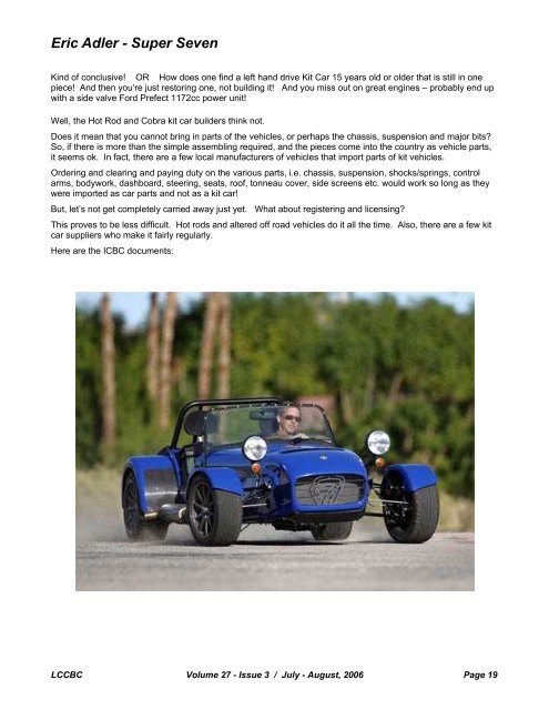 Volume 27, Issue 03 Jul-Aug - Lotus Car Club of British Columbia