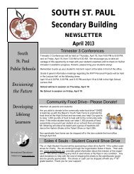 April Secondary Building Newsletter - South St. Paul Secondary