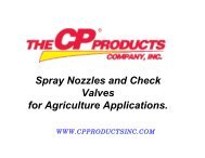 Spray Nozzles and Check Valves for Agriculture Applications.